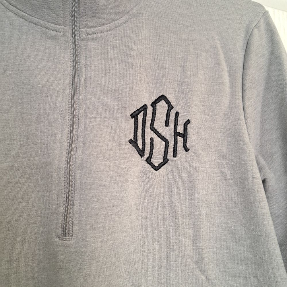 Marleylilly Partial Zip Front Gray Jacket Monogra… - image 2